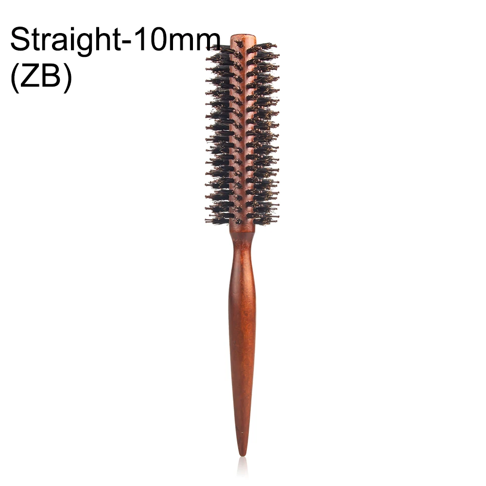 12 Style Wood Handle Round Rolling Brush Straight Twill Hair Comb Boar Bristle Round Barrel Hair Curling Brush Hairdressing Tool 5