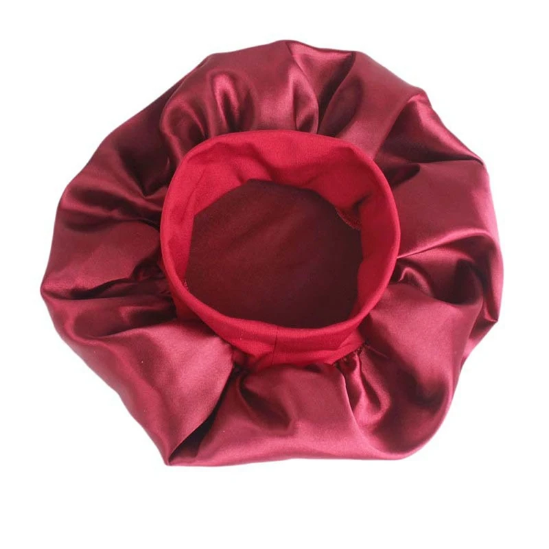 Newly Women's Satin Solid Sleeping Hat Night Sleep Cap Hair Care Bonnet Nightcap For Women Men Unisex Cap bonnet de nuit