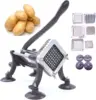 Fry Cutter Commercial Potato Slicer with Suction Feet Complete Set, Includes 1/4", 3/8",1/2", Gray 1