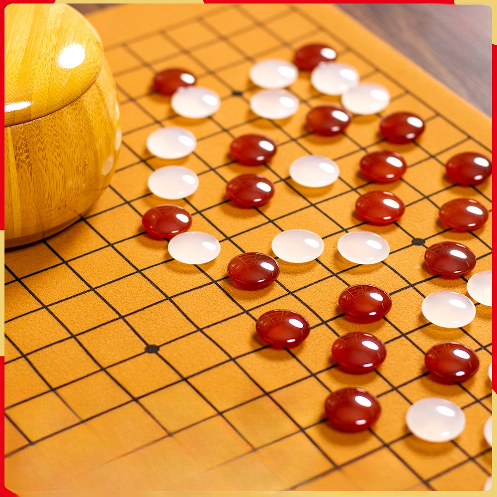 천연 붉은 마노 5 행 고 화이트 크리스탈 옥 구름 Yongzi 정통 경쟁 어린이 성인 대나무 항아리 세트 Spiele