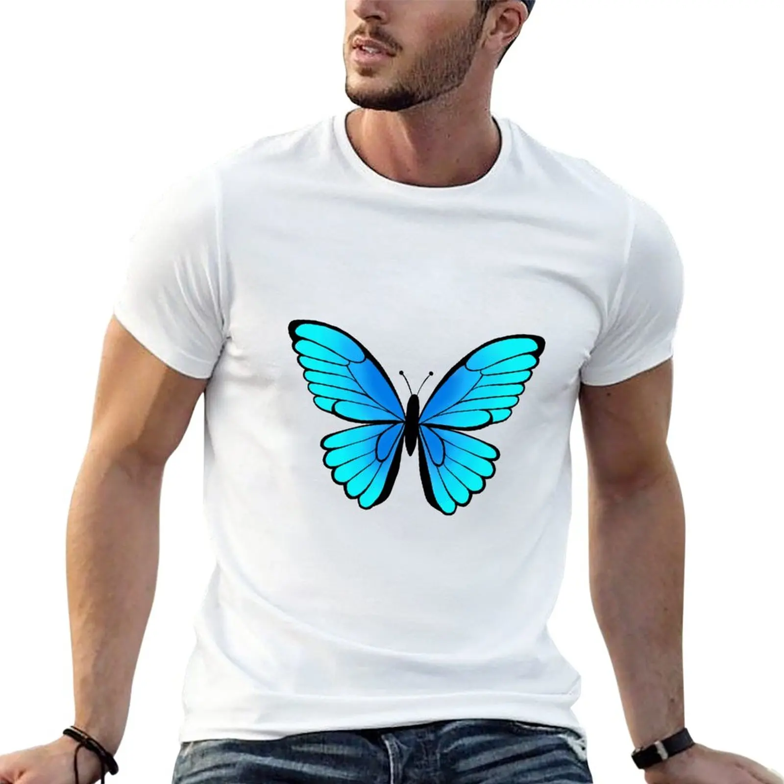 

New Blue butterfly T-Shirt aesthetic clothes Aesthetic clothing Men's t-shirt