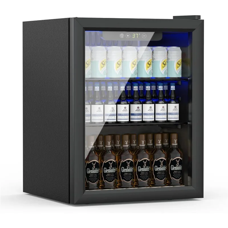 Compact Freestanding Beverage Refrigerator for Soda and Beer