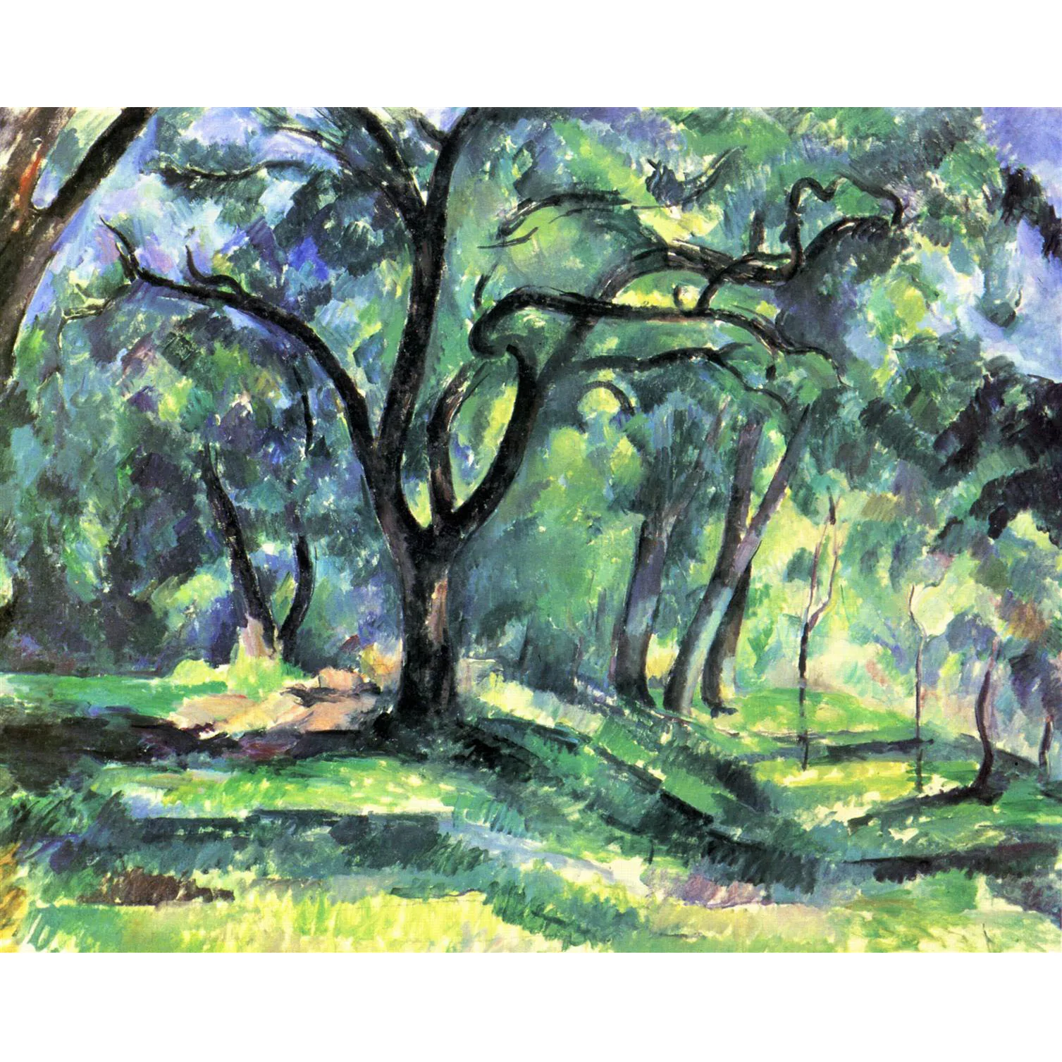 

Hand Painted Famous painting Reproduction of Forest by Paul Cezanne Modern wall art canvas Impressionist landscape painting