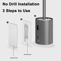 Wall Hanging Toilet Brush with Holder Long Handled Silicone Toilet Brush Soft Bristles WC Cleaning Brush Bathroom Accessories 6