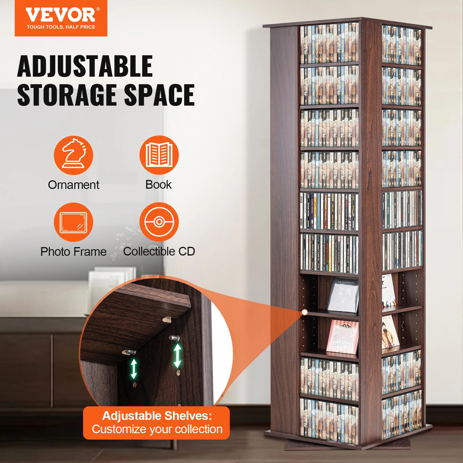SucceBuy Media Storage Cabinet Rotating Media Tower Protects And Organizes  Music Movie Video Games CD or Memorabilia Collections - AliExpress, image size:1600x1600