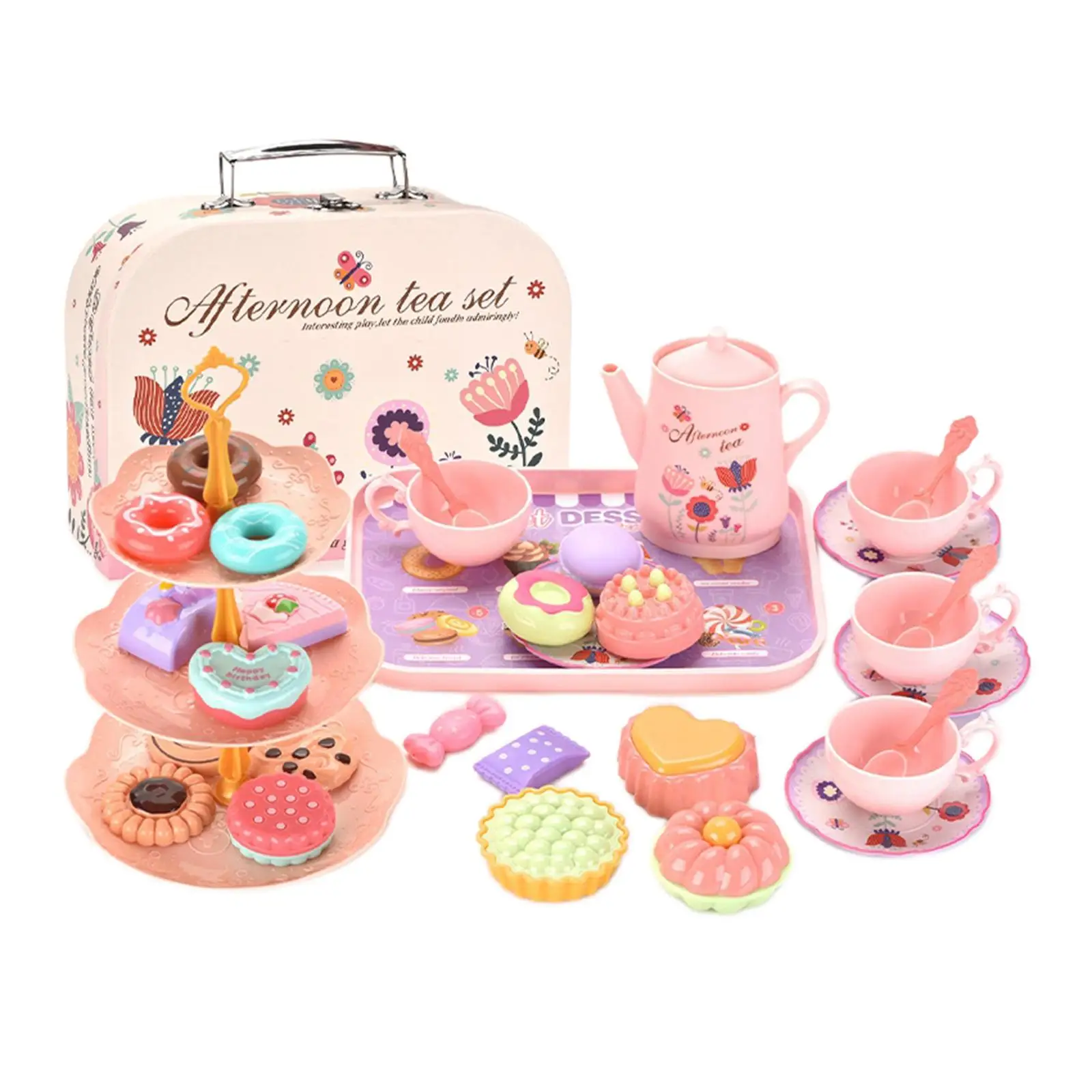 

Play House Kitchen Afternoon Tea Montessori Toy,Girl DIY Pretend Role