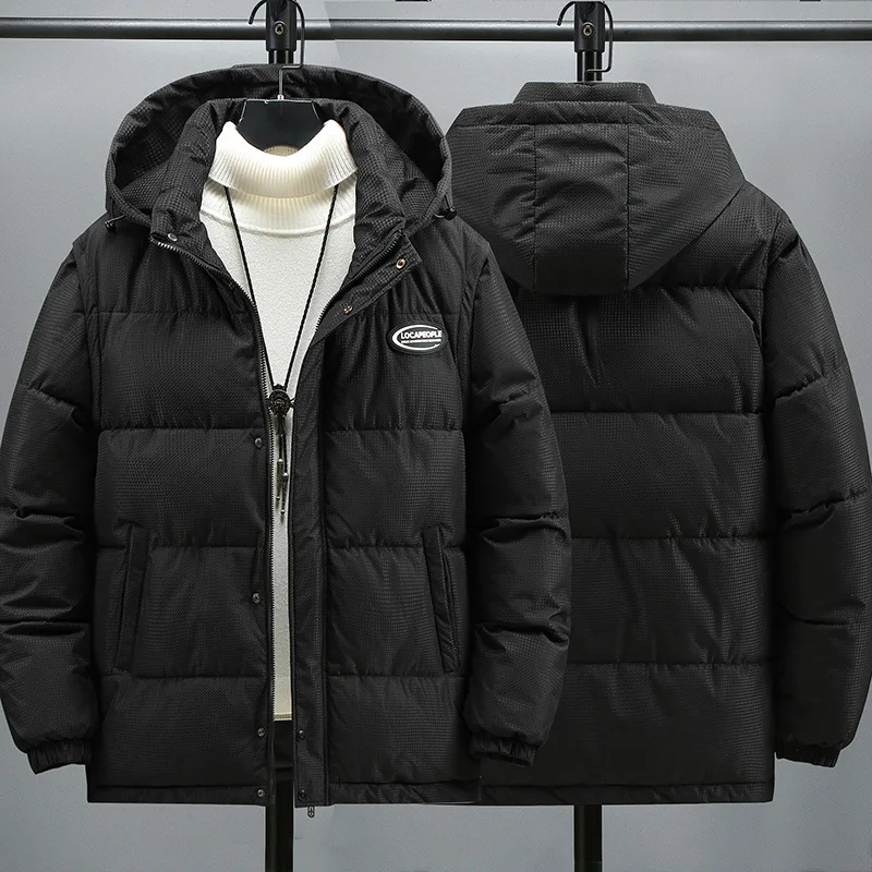 ZOZOWANG 160KG 2023 New Winter Fattening Men's Removable Sleeve Cotton Jacket Men's Parkas Thickened Coat Plus Size 8XL 9XL 10XL