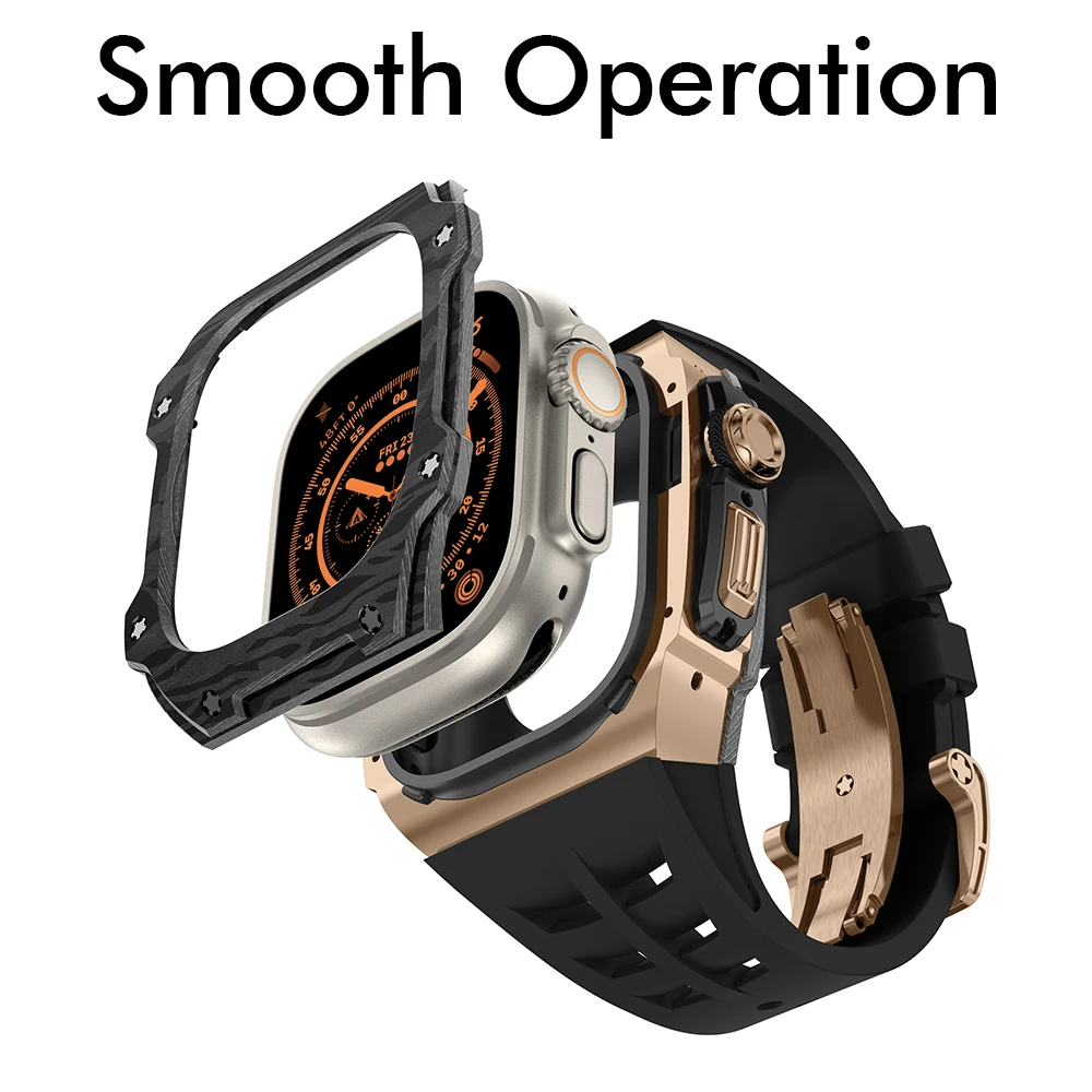 애플 워치용 개조 키트, 고급 패션 변환 보호 케이스, 탄소 섬유 및 밴드, 49mm 맞춤형