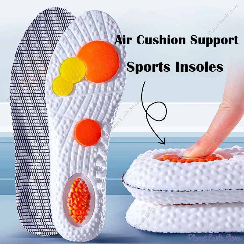 Size 35-46 1Pair Sport Shock Absorption Insoles Soft Breathable High-elasticity Shock Absorption Running Shoe Massage Pad Unisex