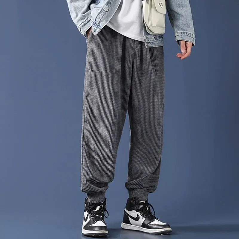 Thermal Pants Man Winter Corduroy Fleece Warm Brushed Thickened Pants Men Korean Style Clothes Baggy Harem Trousers for Men 4