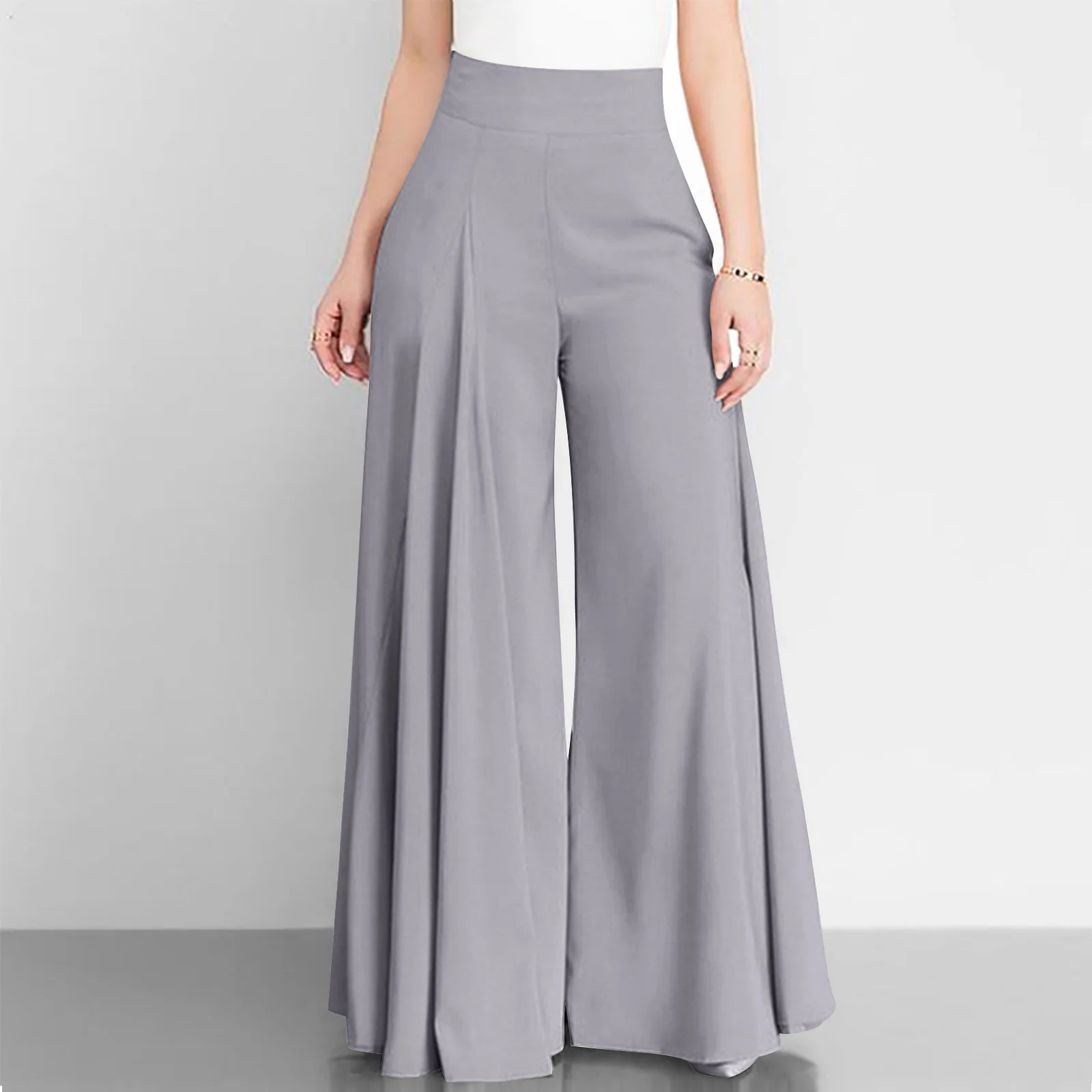 Spring Women's Solid Color High Waist Wide Leg Pants Thin Casual Pants