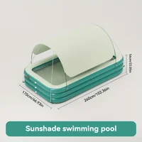 1 pièce [dépare l'été] piscine gonflable équipée d'un pare-soleil Extra-large, vert frais apporte un sentiment de fraîcheur à la maison 6