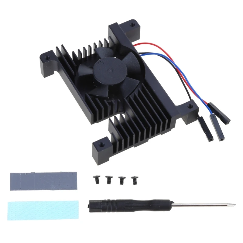 RPi 4용 PWM 제어 가능 팬이 있는 알루미늄 방열판 RPi 4 모델용 PWM 속도 제어 냉각 팬이 있는 방열판