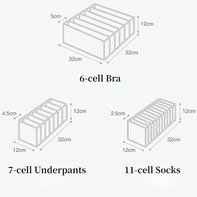 Fehérnemű Melltartó Szervező Tárolódoboz És Zokni Válogató Doboz Szekrény Ruházati Fiókok Elválasztó Dobozok - Image 5