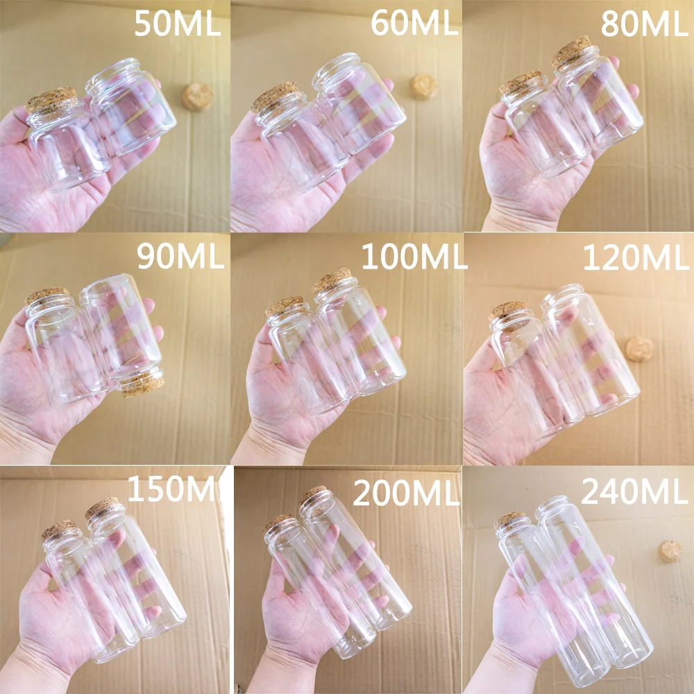 Jewelry Ornaments Corks Bottles Customized Wedding Holiday Present Jars Empty Glass Container Craft Vials 24Pcs 50pcs empty glass container craft vials customized wedding holiday present jars jewelry ornaments corks bottles