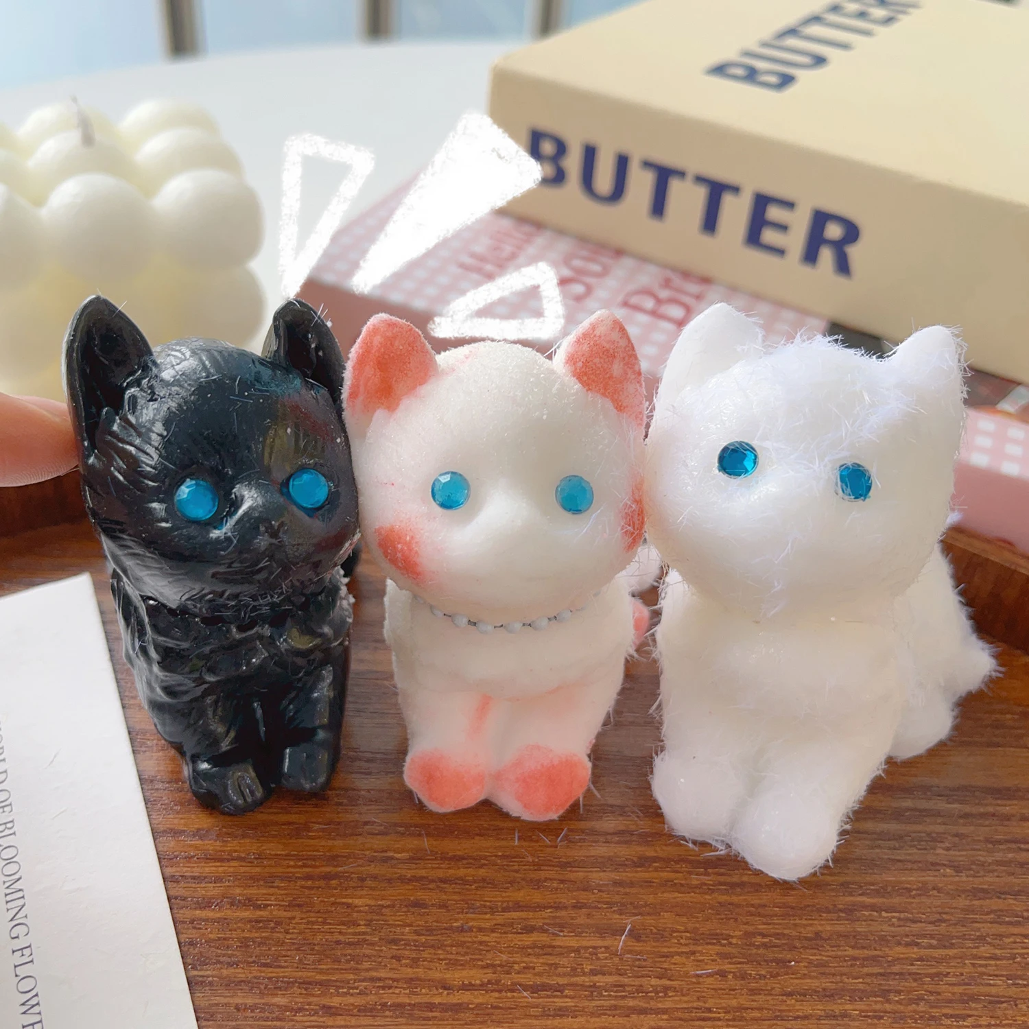 3-color Simulation Kitten Pinching Toys Children Slow Rebound Silicone Finger Pinching Sensory Relaxation Decompression Toys 6