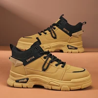 Men's boots autumn and winter low-cut casual boots fashion outdoor walking shoes youth non-slip soft-sole comfort tooling boots