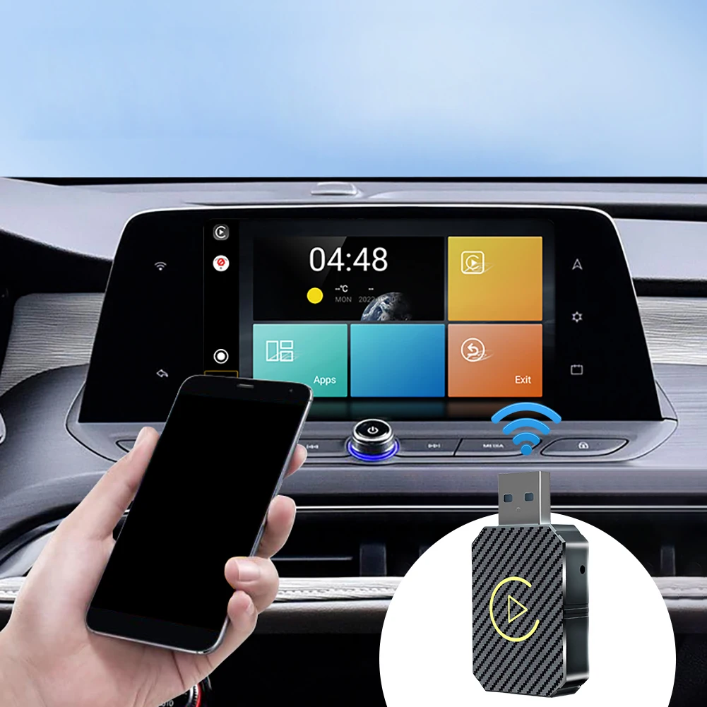 Wireless Carplay Android Auto Adapter Plug&Play USB Car Dongle Wireless Dongle for OEM Wired CarPlay/Andriod Auto Cars