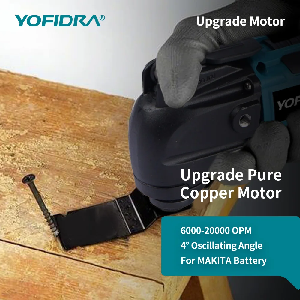 Multiutensile Oscillante A Batteria Yofidra - 6 Velocità, 11000 Giri/min, Con 2 Batterie 2.0 Ah Per Taglio E Levigatura