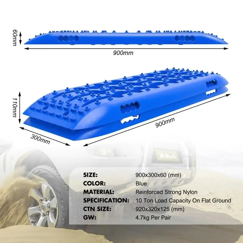 X-BULL Recovery tracks Sand Trucks Offroad With 4PCS Mounting Pins 4WDGen 2.0-blue