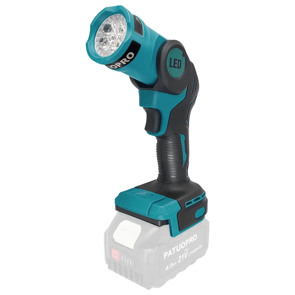 Cordless LED Light Foldable 5 Beads Spotlight Work Light Portable Lithium Battery Powered Flashlight For Makita 18V Battery led flashlight led work light