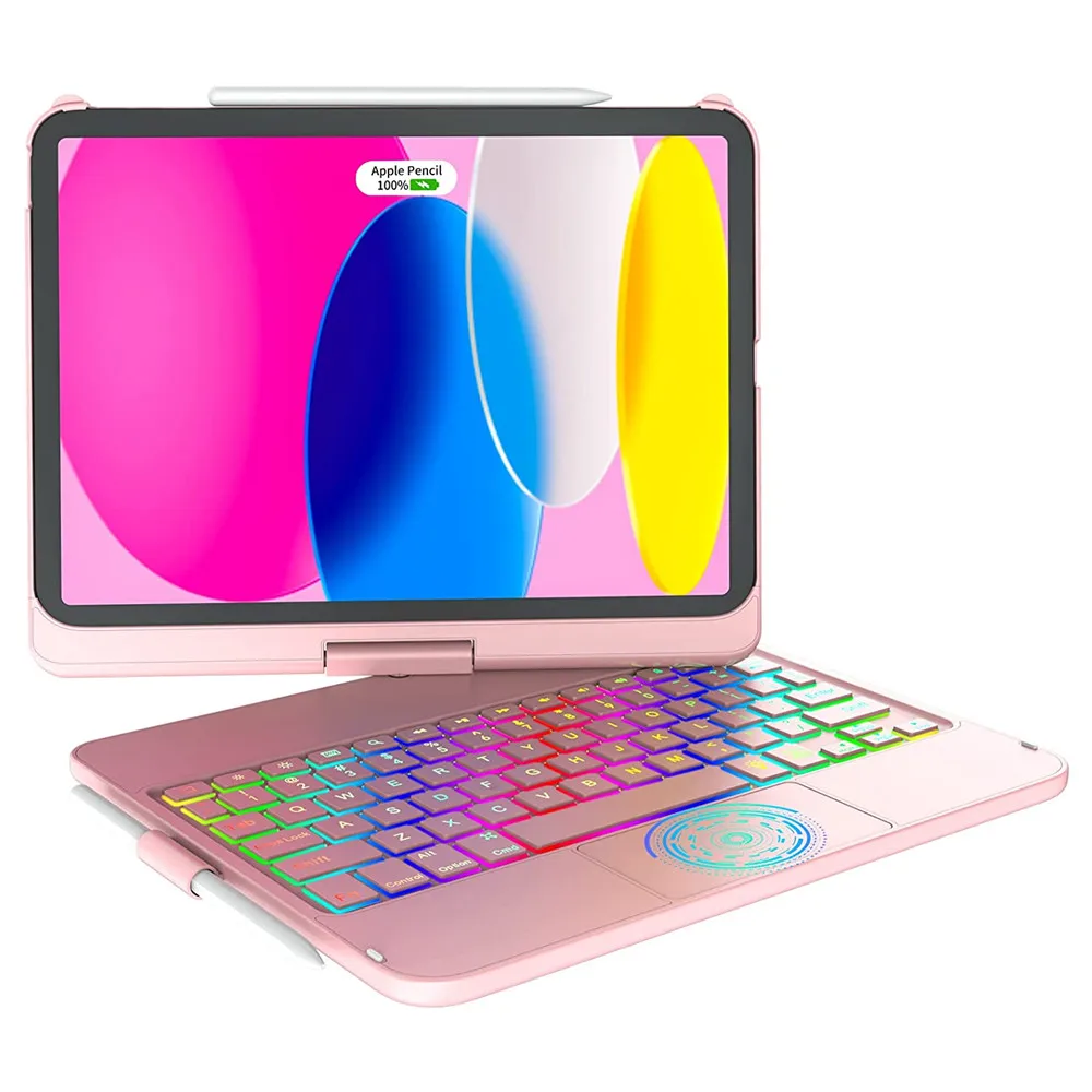 Girar Backlit Touchpad Teclado Case para Ipad 10th Pro 11 Air4 Air5 10.9 Ipad 10.2 ar 10.5 Pro 12.9 Swivel Ipad Teclado
