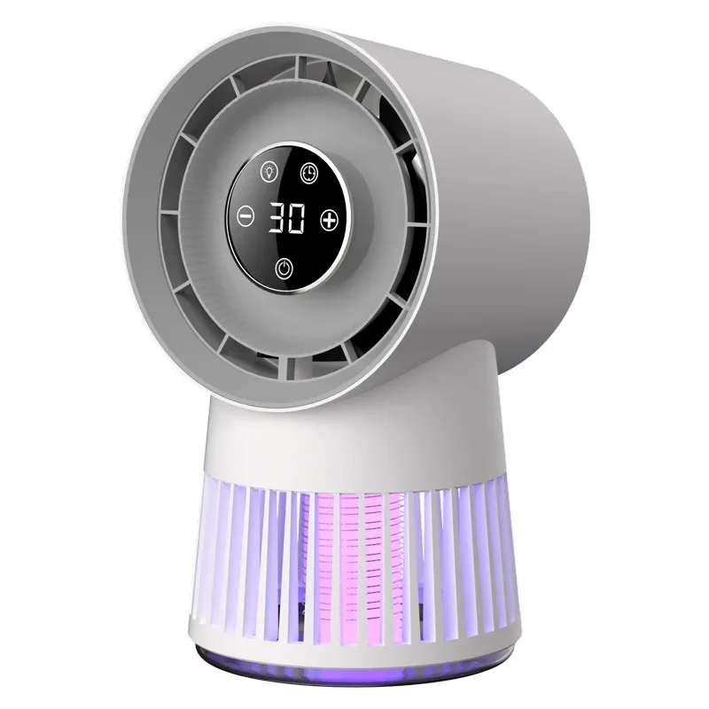 2 in 1 4800mAh Leafless Circulating Fan Home Outdoor Camp Portable Silent Desktop Kid Fan Usb Charging Mosquito Killing Lamp