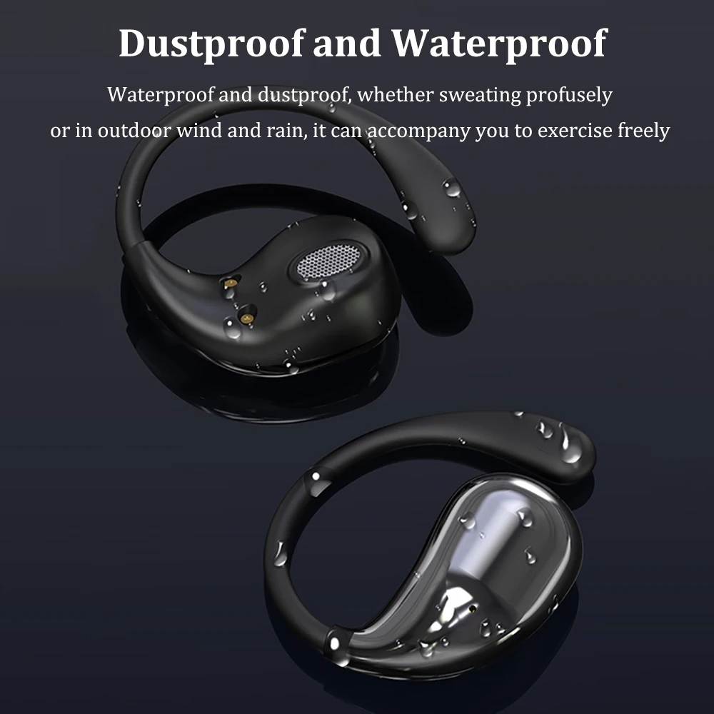 Bluetooth 5.4 Earphones Wireless Ear Hook Headphones HiFi Stereo Waterproof Headsets Noise Reduction Touch Control Earbuds 2