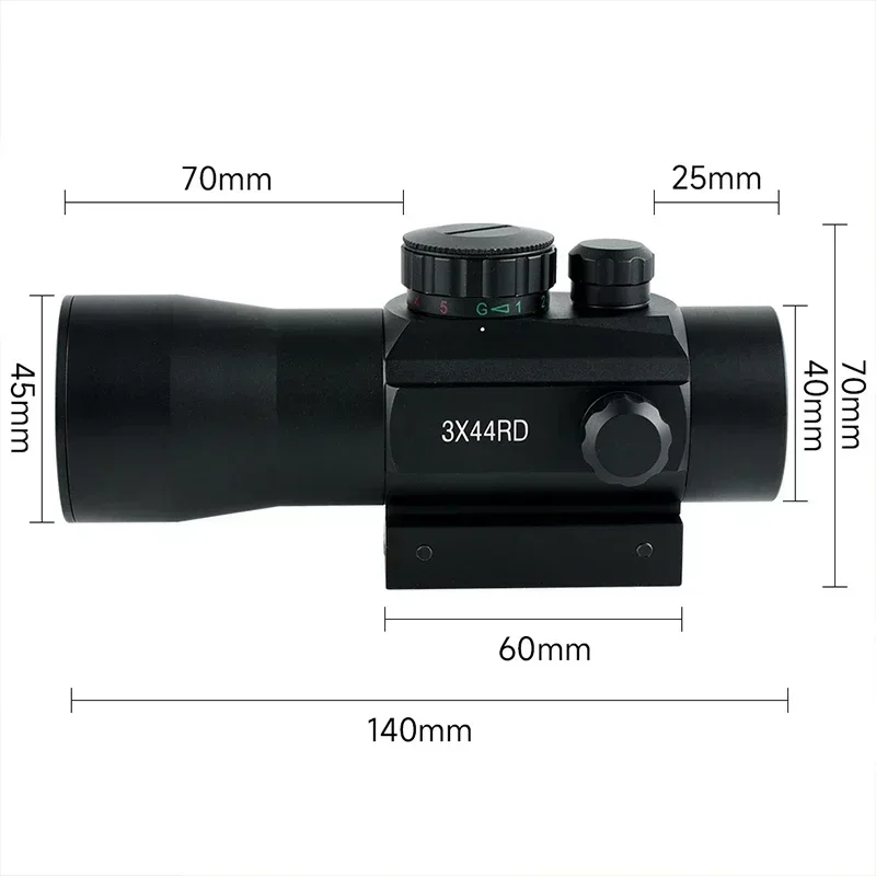 Red Dot Sight 4X32 3X44 Riflescope with 20mm Rail Mount for Airsoft Rifle
