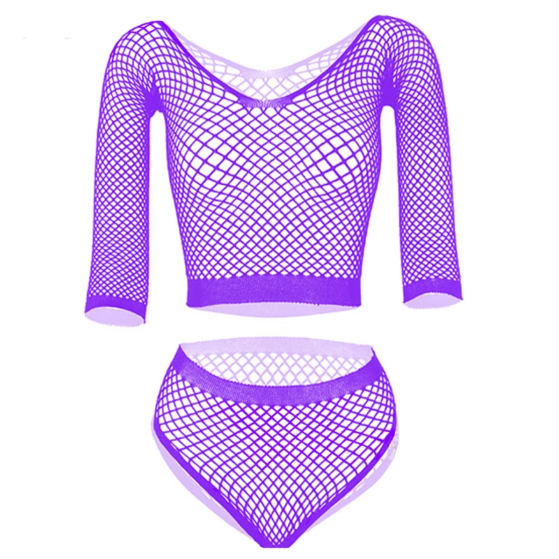 Female Long Sleeves Fantasy Lingerie Sets Babydoll Temptation Stripper Clothes Sexy Women Bikini Plus Size Fishnet_voghion.com