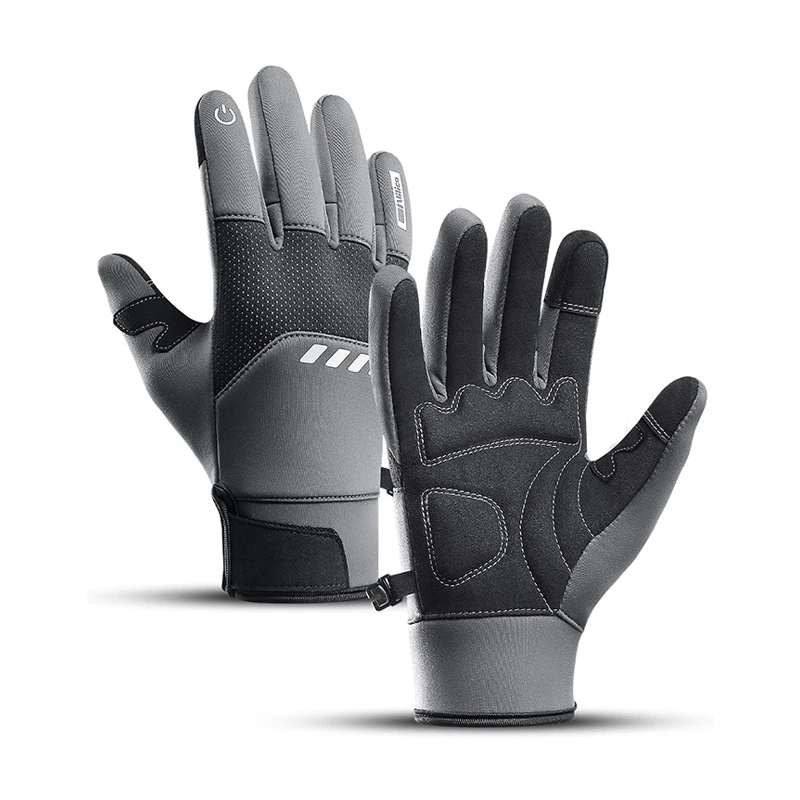 Windproof Winter Thermal Cycling Glove Men Women Sports Running Fishing Racing Bicycle Glove MTB Motorcycle Ski Bike Touch Glove santic men cycling sets winter fleece thermal windproof reflective bicycle clothing mtb jackets bib long pants