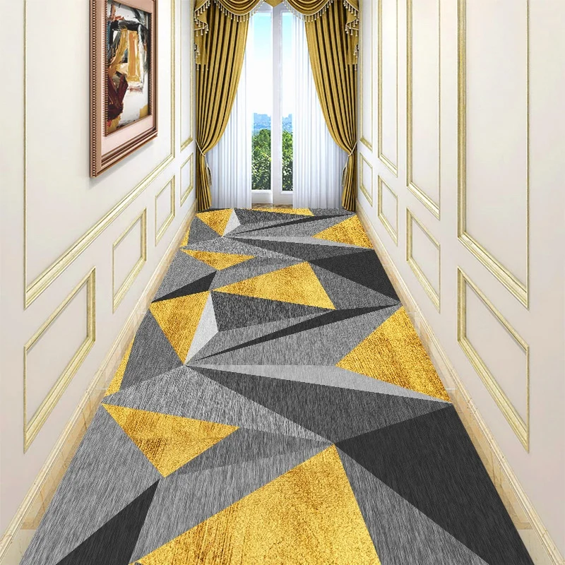 

European Geometric Stair Carpet Long Hallway Rugs Hotel Home Wedding Corridor/Aisle Carpets Bedroom Bathroom Mat Runner Rugs