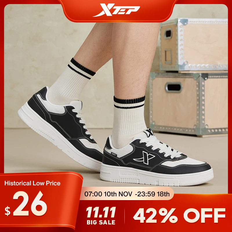Xtep Skateboarding Shoes For Men 2024 Summer Wear-Resistant Skate Shoes Stability Soft Leisure Outdoor's Sneakers 876319310029
