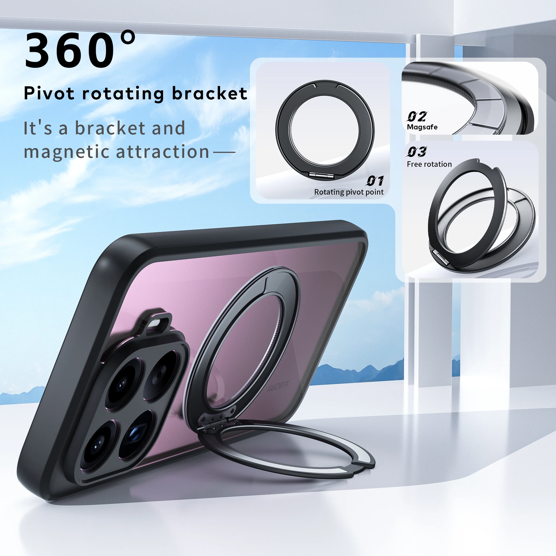 Minimalist Transparent Magnetic Acrylic Drop-Resistant Phone Case