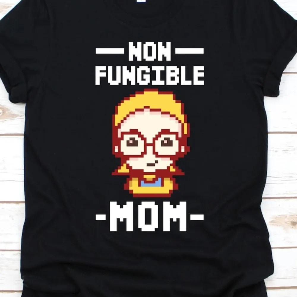 

Non Fungible Mom Print Graphic T Shirt for Women Mother's Day Gift Cotton Tees Summer Oversize Casual Tops Blouses