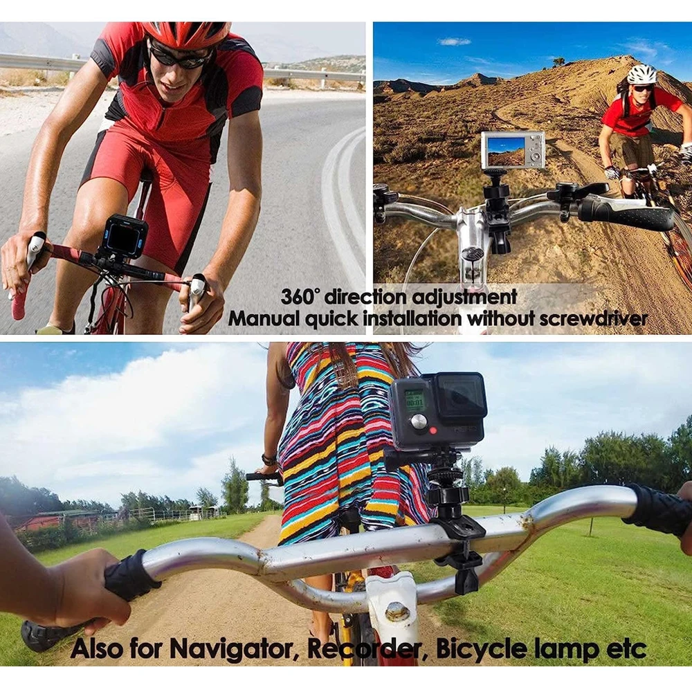 Support Vélo pour GoPro Hero 13-3, DJI Osmo, Insta360 - Lot de 1 ou 2