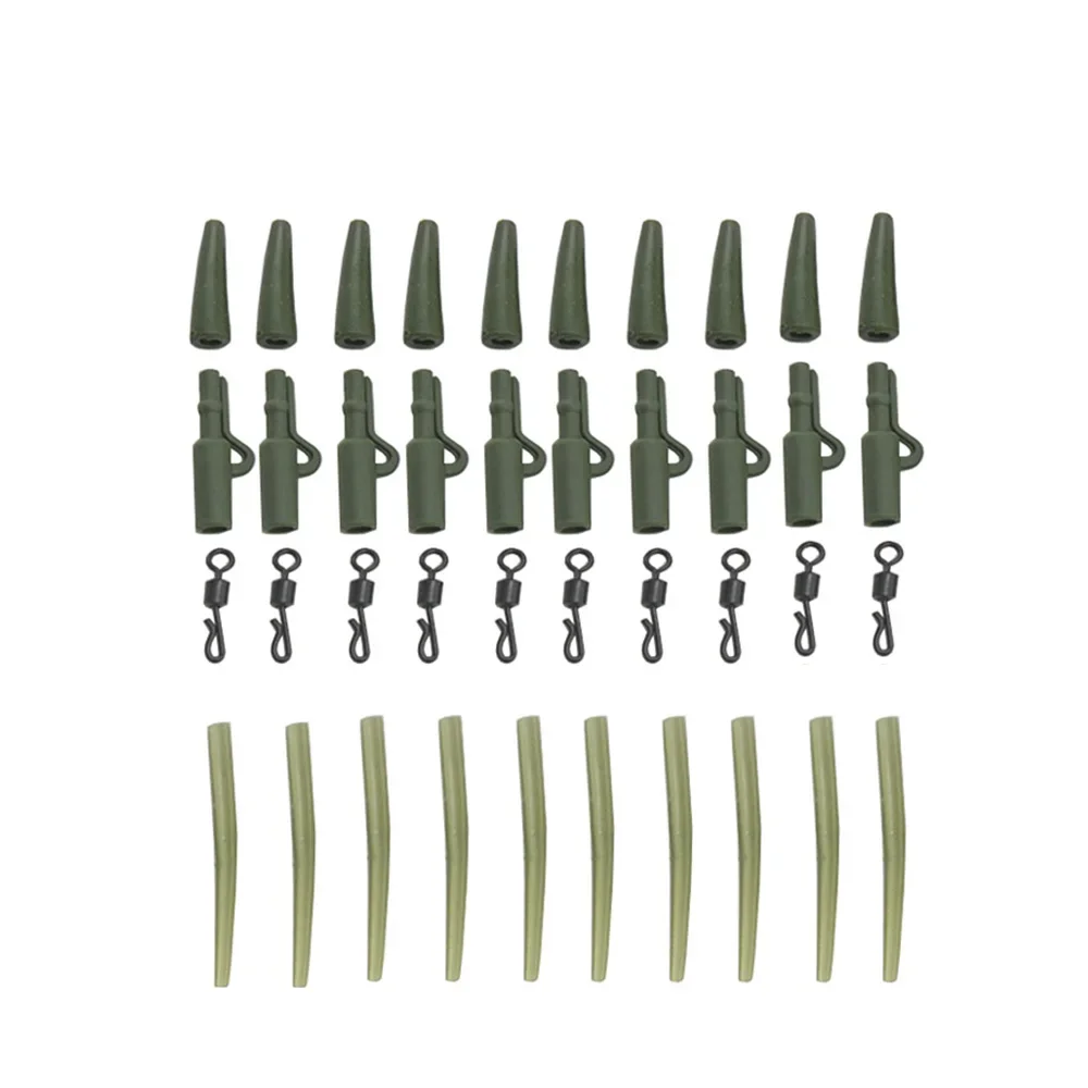 

40Pcs Carp Fishing Rig Safety Sleeves Lead Clips Slide Heli Rigs Coarse Carp fish Tackle Accessories