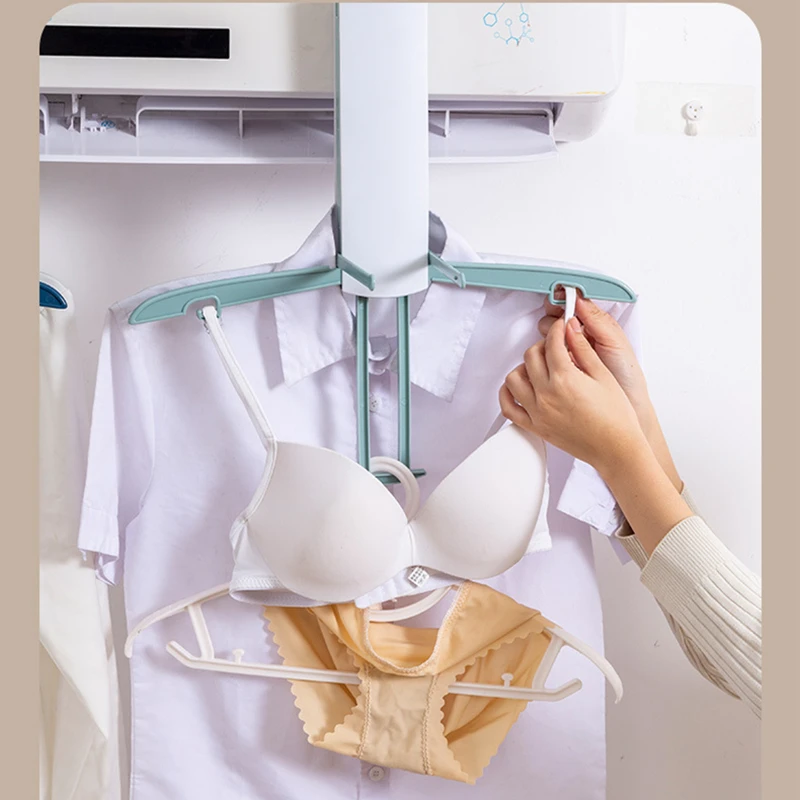 Foldable-Clothes-Drying-Rack-Portable-Space-Saving-Air-Conditioning-Hanging-Rack-Socks-Underwear-Clothes-Hanger-Clothes.jpg Összecsukható Ruhák Szárító Állvány Hordozható Helymegtakarítás Légkondicionáló Függő Zokni Fehérnemű - Image 2