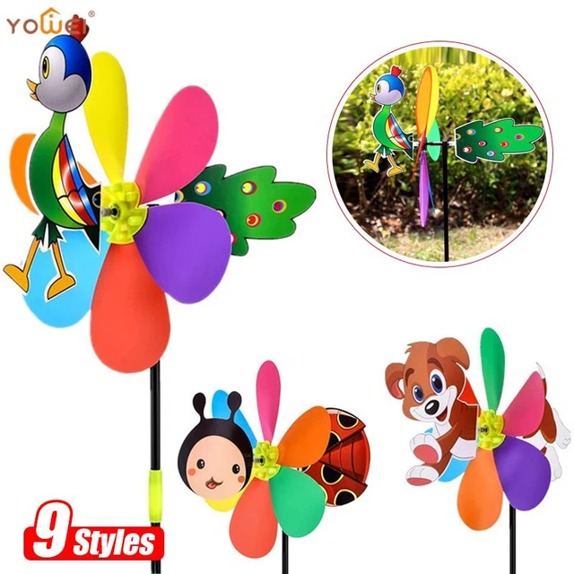 3D Animal Windmill Garden Wind Spinners Children Toy Lovely