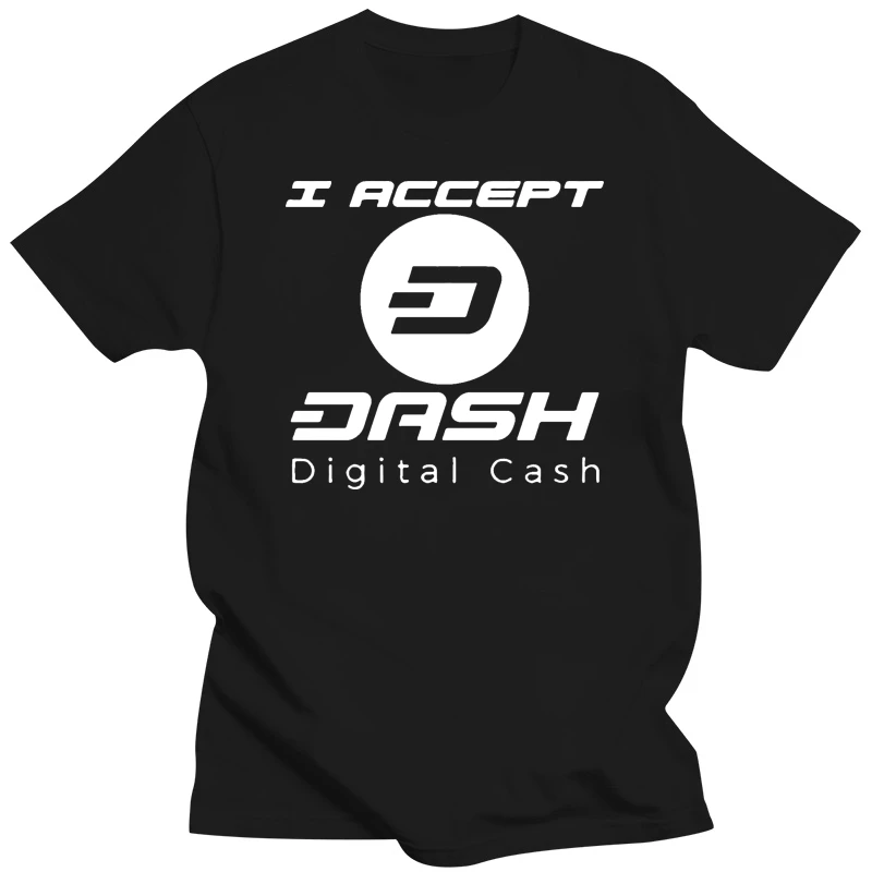 

Мужская футболка с графическим принтом, модная футболка I Aceept Dash, цифровая футболка с наличными, Мужская модная повседневная черная футболка с коротким рукавом