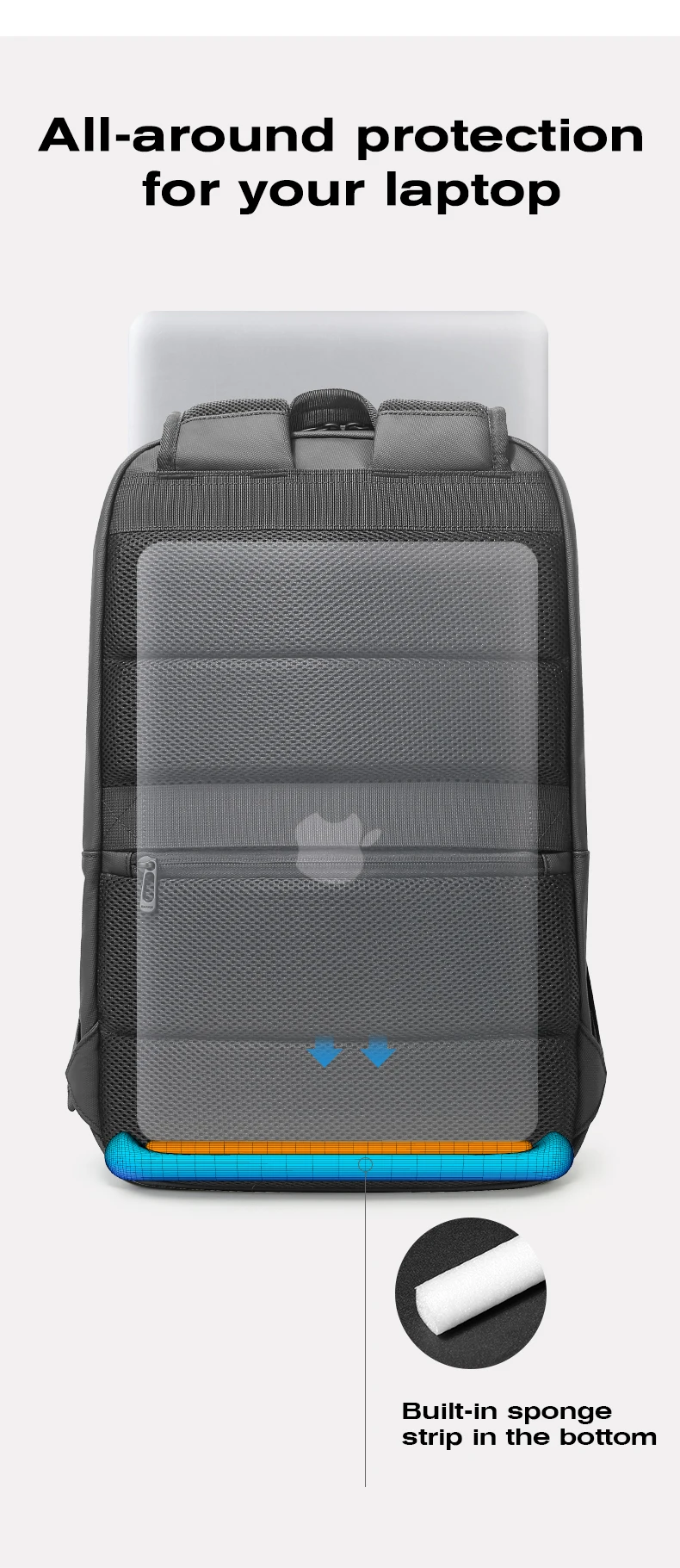 Bange BG-3068 Waterproof 15.6-Inch Multi-Pocket Business Trip Backpack description image 5