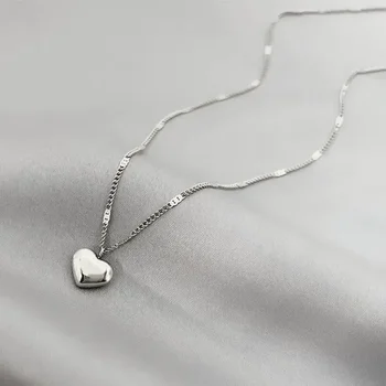 New Cross-border Couple Cavicle Chain Geometric Heart-shaped Light Luxury Temperament Simple Sweet Love Pendant Necklace Jewelry 3