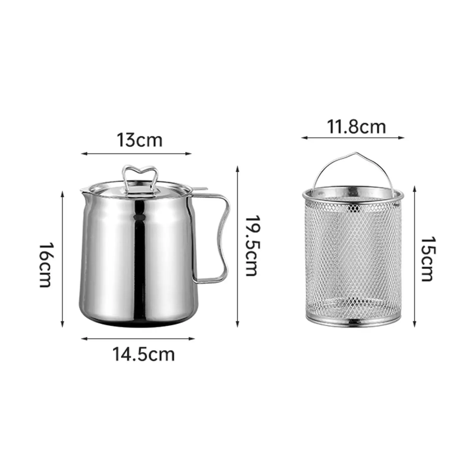 Frying Pot Grease Can Milk Warmer French Fries Storage Pots Oil Tank Kettle with