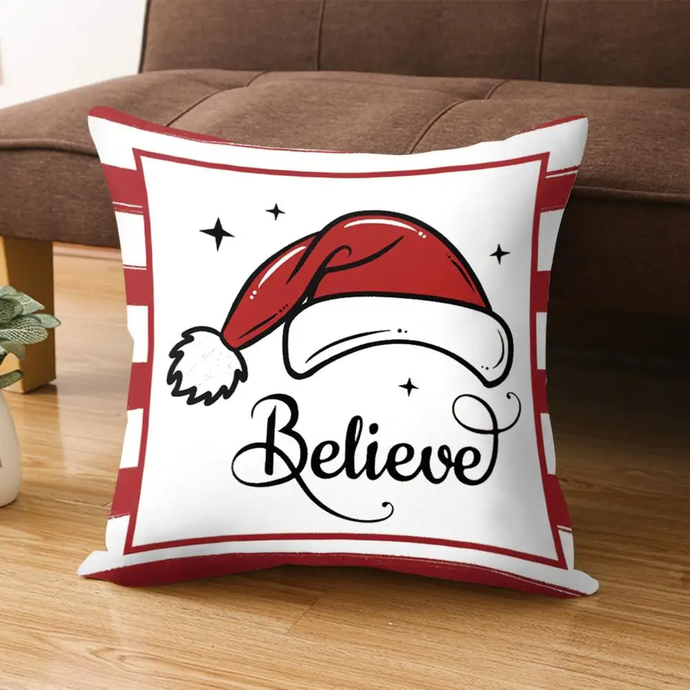 

Practical Cushion Cover Washable Anti-fade Cushion Case Bedroom Living Room Throw Pillow Cover Christmas Decor