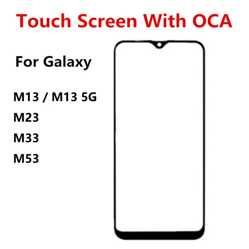 Outer Screen For Samsung Galaxy M13 M23 M33 M53 Front Touch Panel LCD Display Glass Cover Repair Replace Parts +OCA