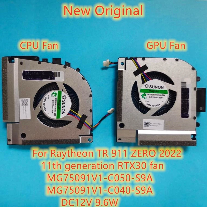 

New Original Laptop CPU Cooling Fan For Raytheon 911 ZERO 2022 11th generation RTX30 fan MG75091V1-C050-S9A MG75091V1-C040-S9A