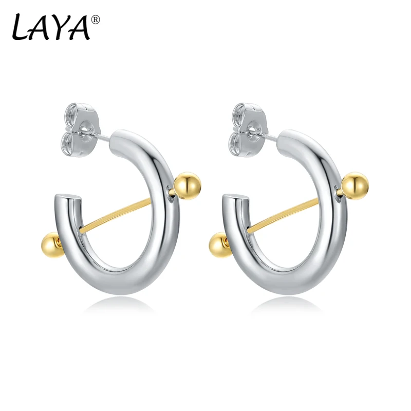 

Hoop Earrings for Women 925 Silver Needle Unique Design Earrings Two Tone Plain Copper Luxury Fashion Vintage Elegant Jewelry