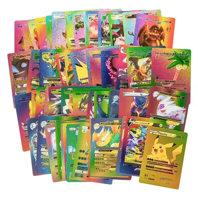 thumbnail image 1 of Colorful Gold Foil Card Charizard Pikachu Arceus Silver Black Rainbow English French German Spanish VSTAR GX VMAX Cards, 1 of 5