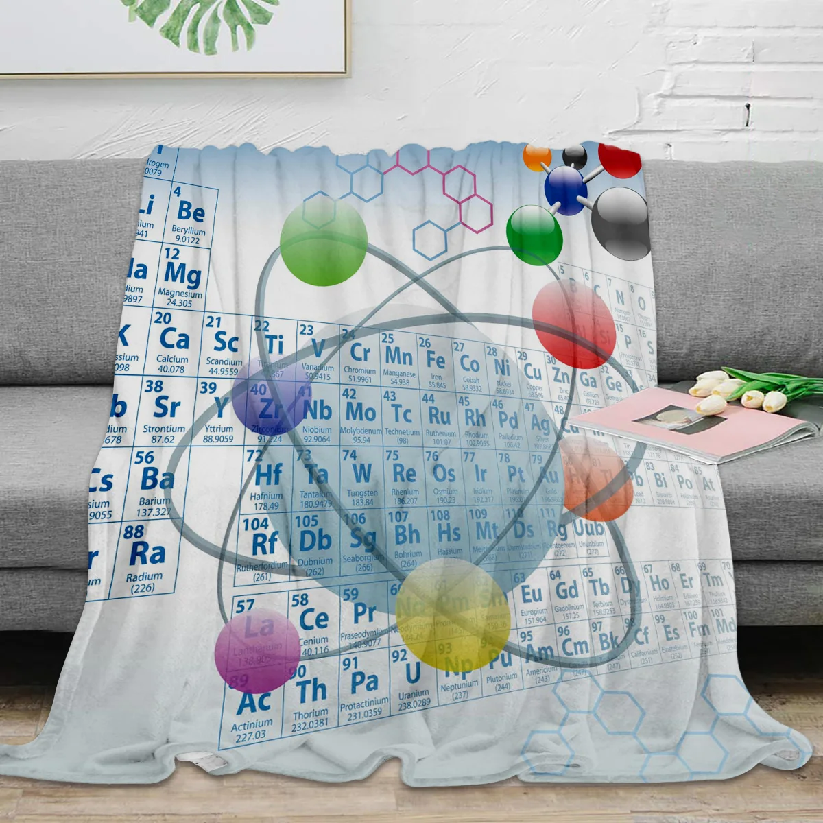 ChemistryPeriodicTableTableSphereThrowBlanketWarmMicrofiber