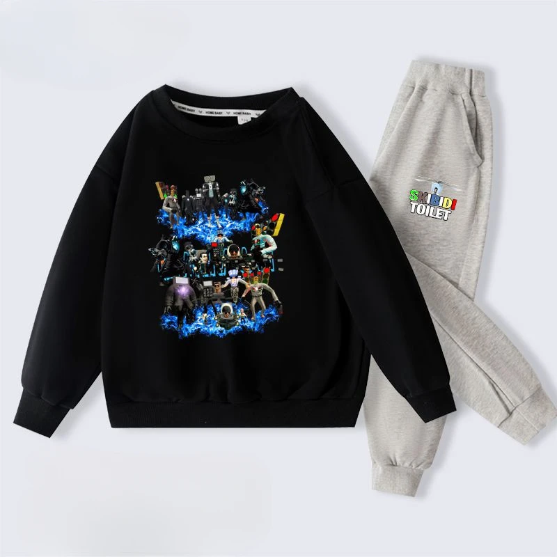 

Skibidi Toilet Clothes Sweatshirt Pants Children's Suits Fashionable Long-sleeved Casual Trousers Spring and Autumn